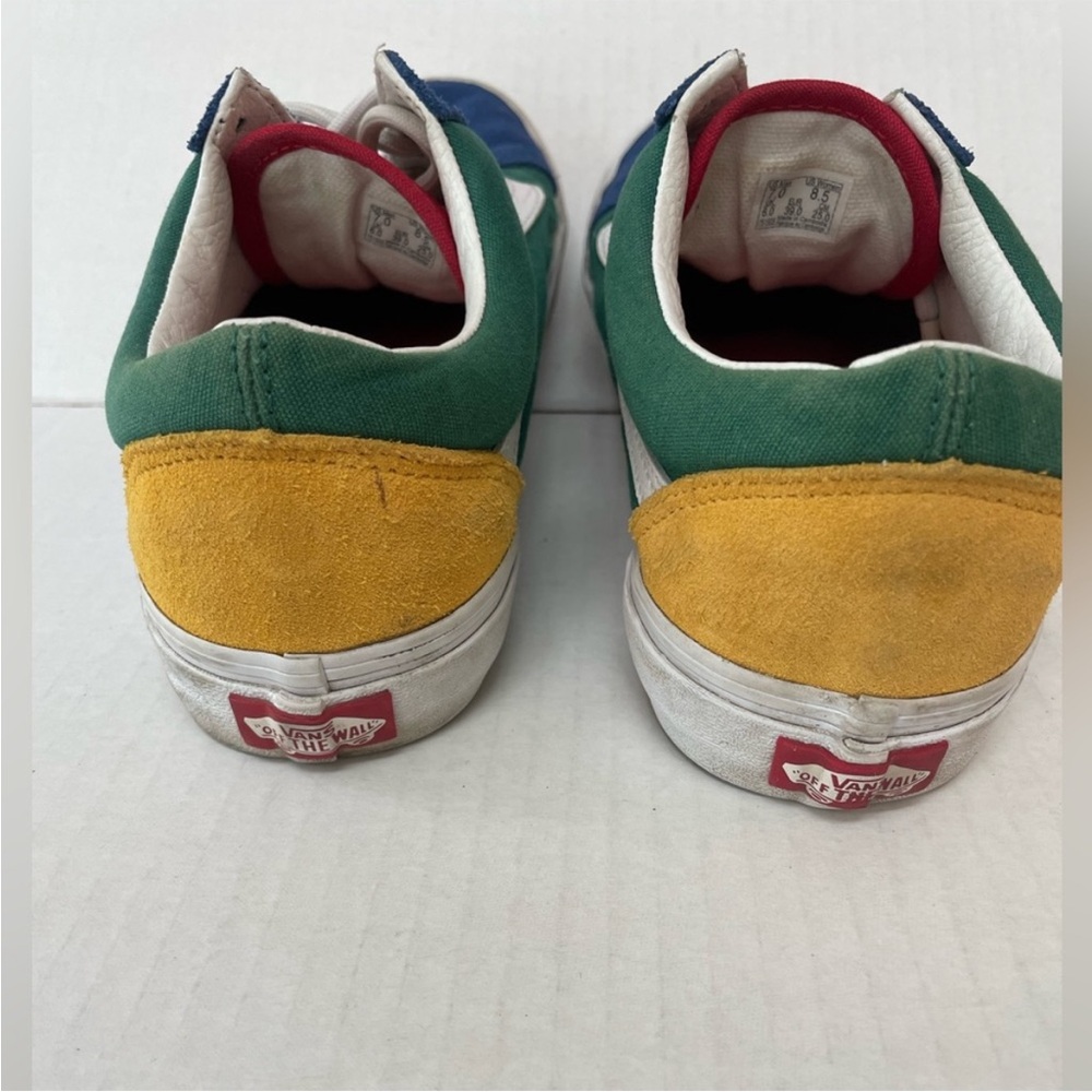 VANS Off The Wall Sneakers Suede Multi Color Tie Front Size 8.5 Women’s 7 Men’s - Picture 4 of 6